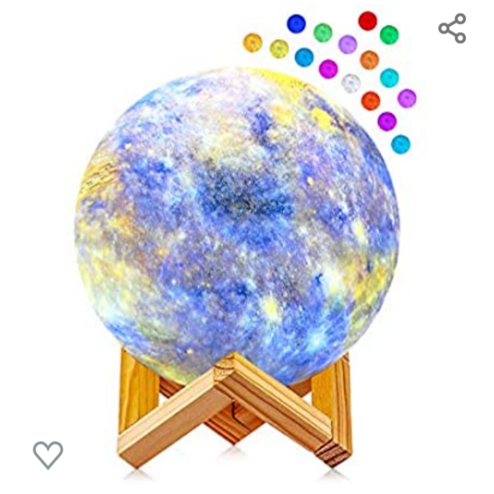 Moon Lamp, GDREAMT 3D Galaxy Night Light 16 Colors